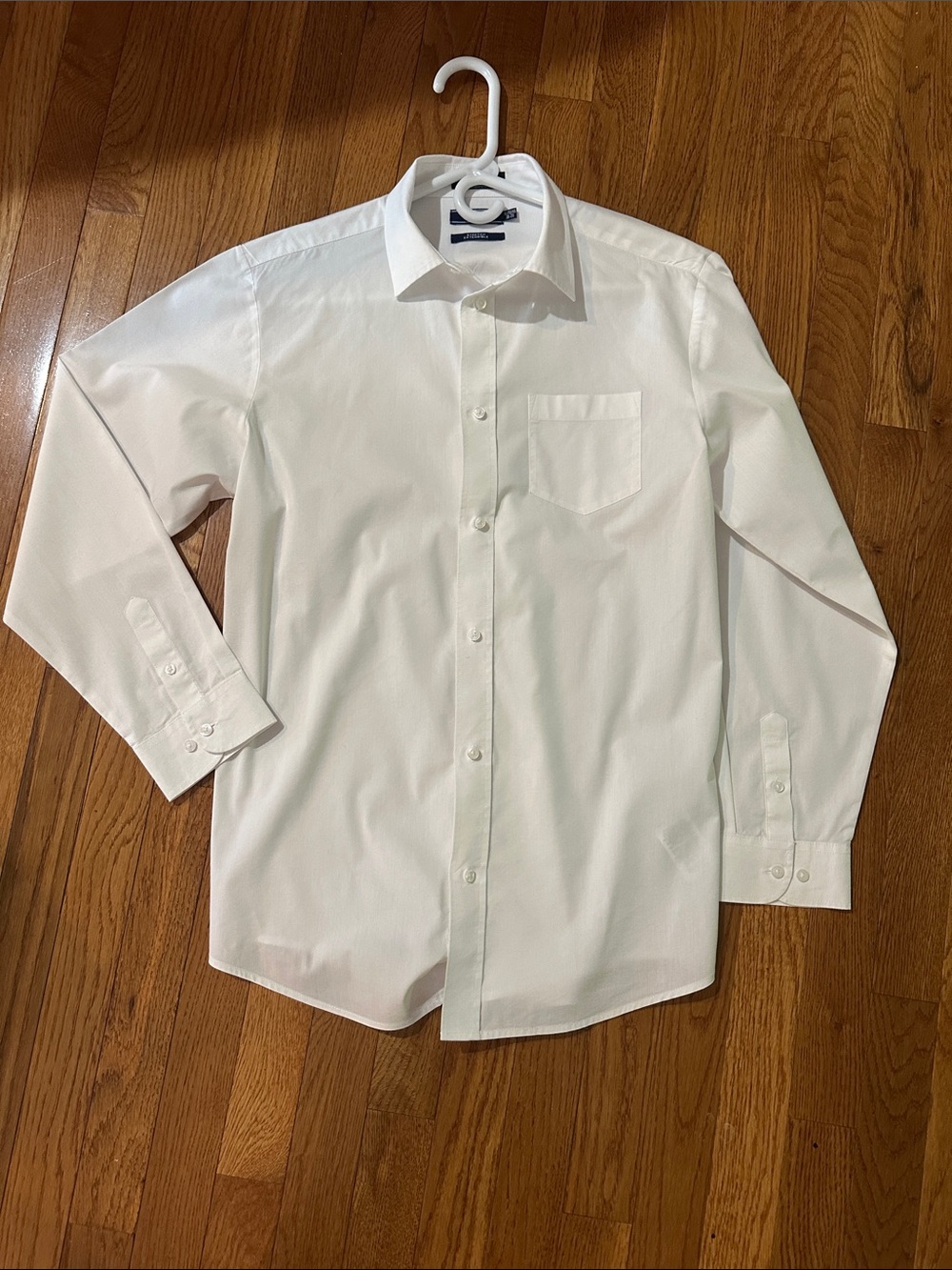 Izod White Men's Dress Shirt with Chest Pocket